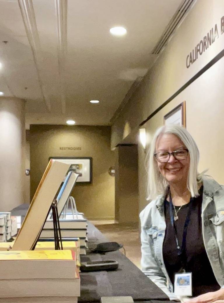 Mary Camarillo selling books for LibroMobile at a humanities conference in Los Angeles Mary Camarillo selling books for LibroMobile at a humanities conference in Los Angeles