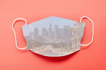 Mask With Los Angeles Superimposed Upon It
